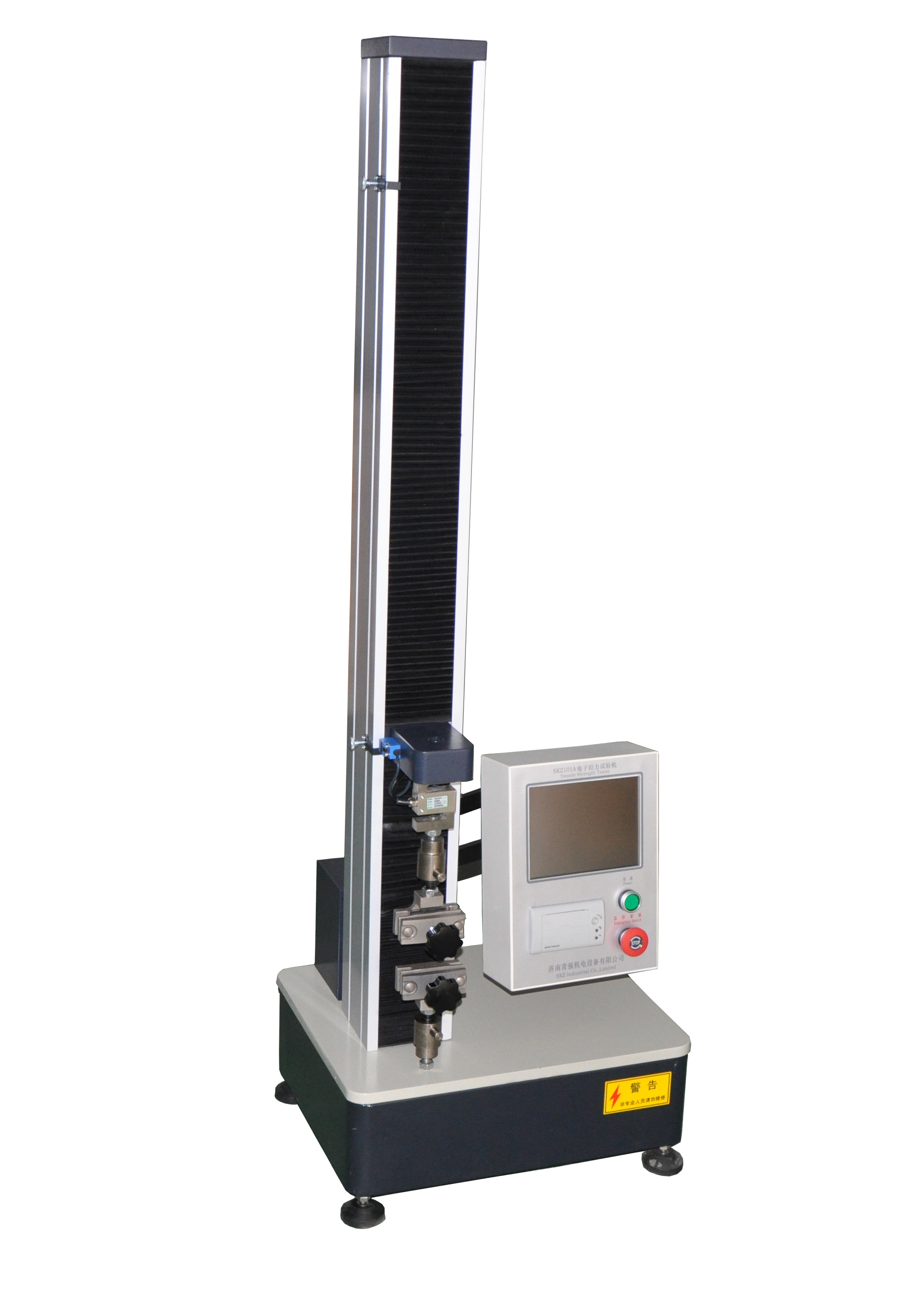 SKZ101A 电子拉力试验机，适用于纸张、薄膜、无纺布等，可做拉伸、剥离、压缩、弯曲等试验，滚珠丝杠，伺服电机。